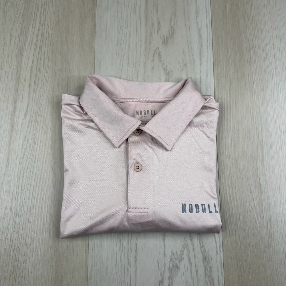 NOBULL Polo Golf Shirt Lightweight Performance Pink Camouflage Mens Size XL